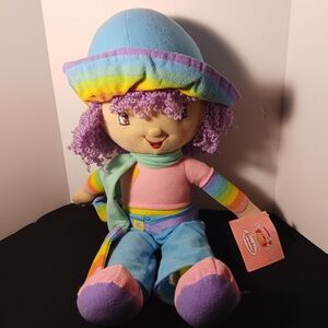 Rainbow Plush Doll with Hat and Scarf